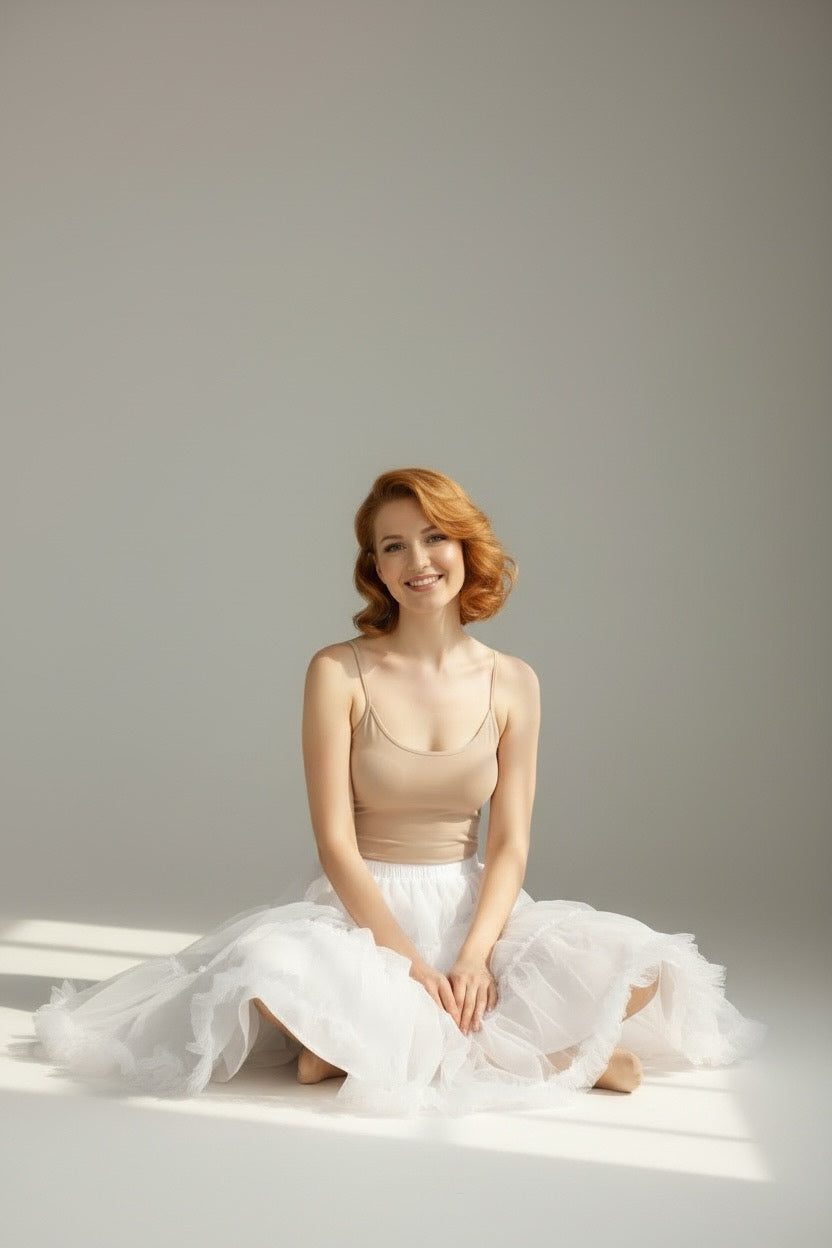 Sottogonna regolabile organza bianca