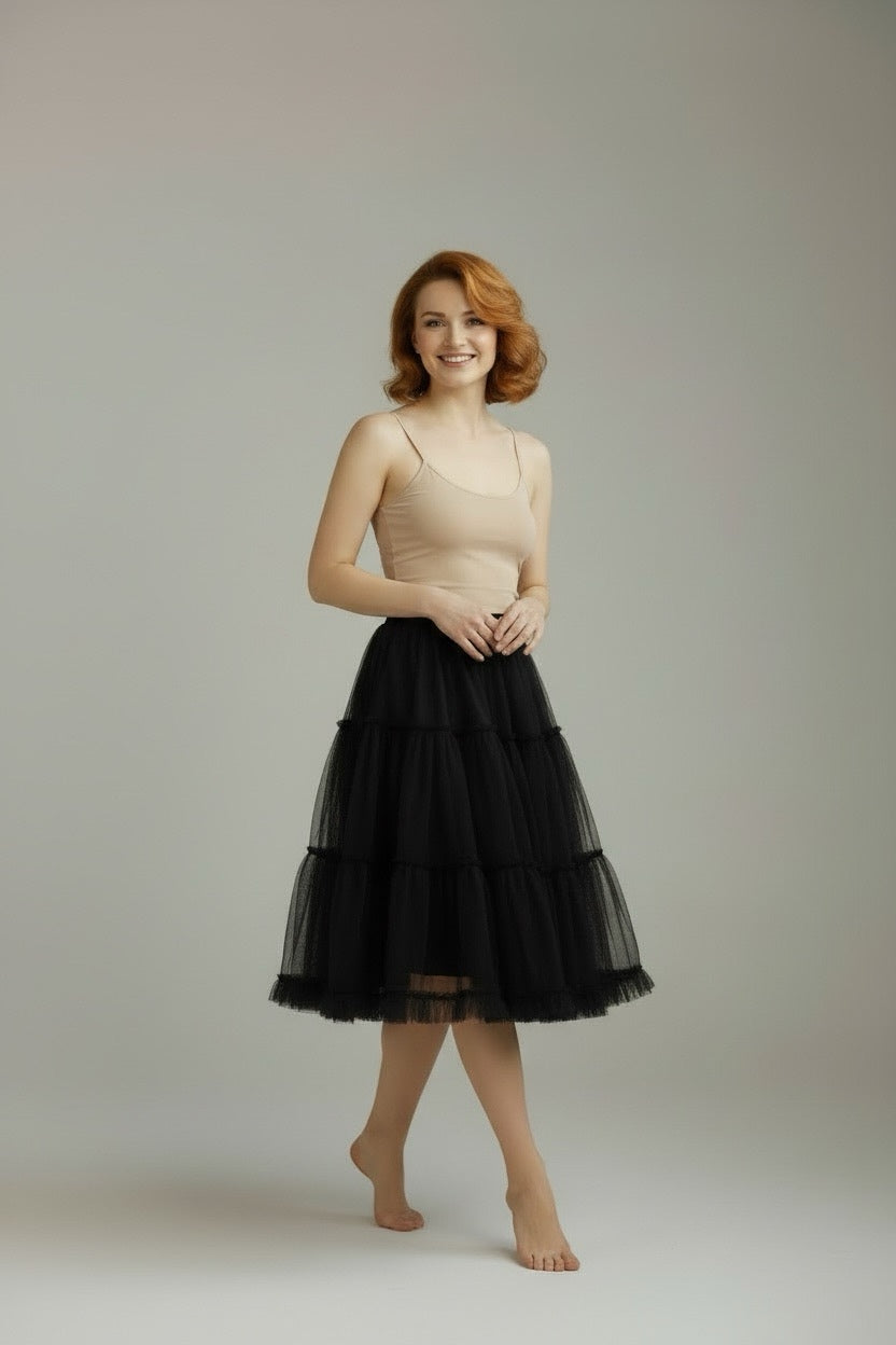 Sottogonna regolabile organza nera