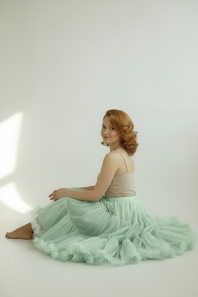 Sottogonna regolabile organza verde menta