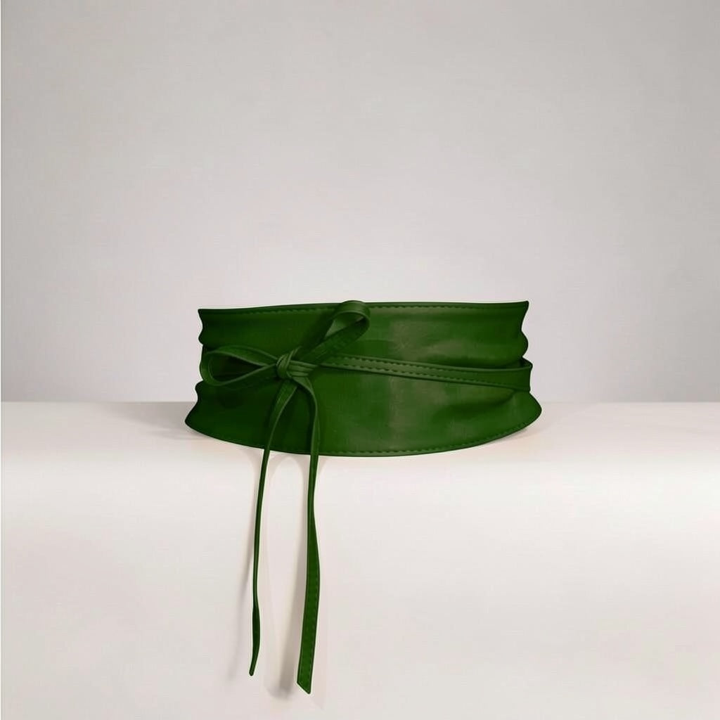 Cintura liscia “Amber” verde bottiglia