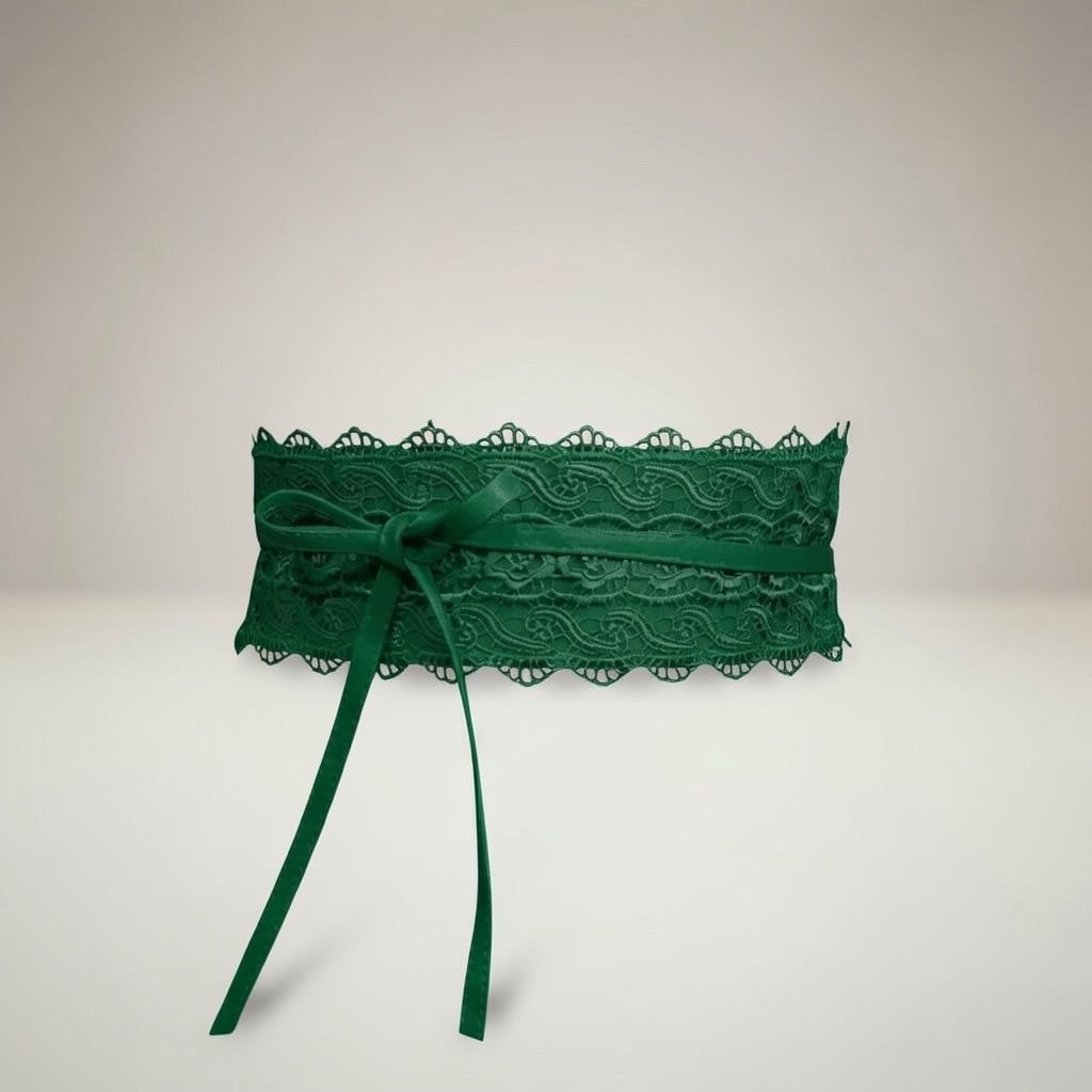 Cintura pizzo “Kelly” verde bottiglia
