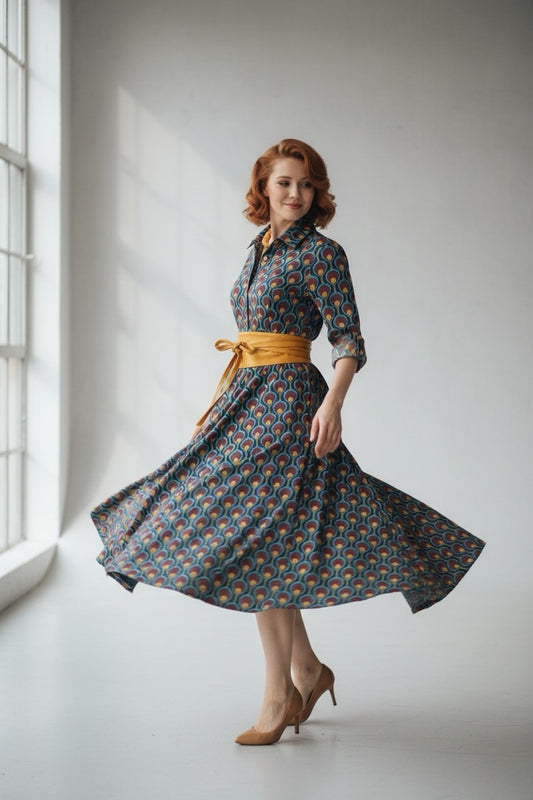 Abito Glenda nero ottanio