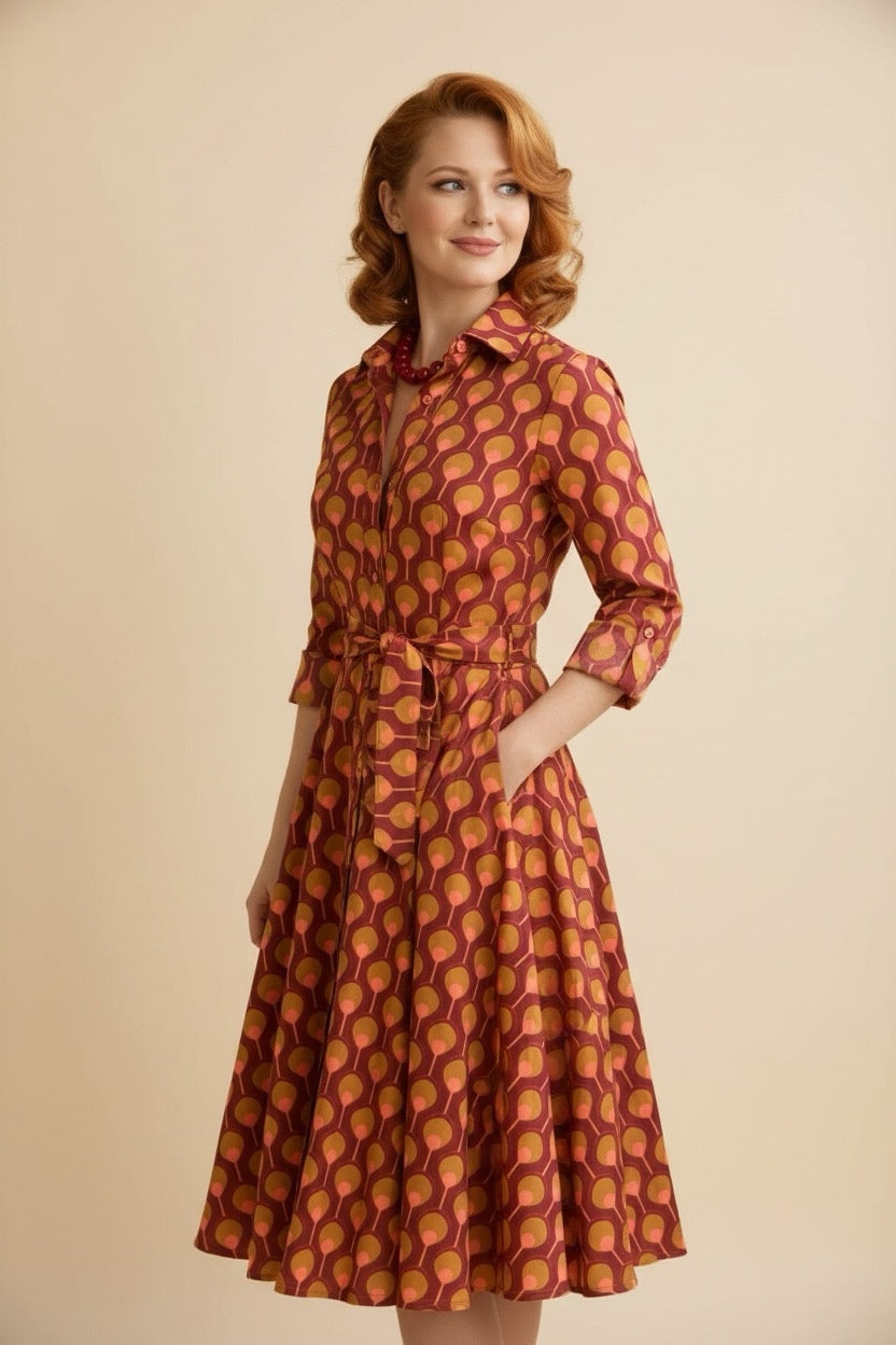 Abito Glenda bordeaux