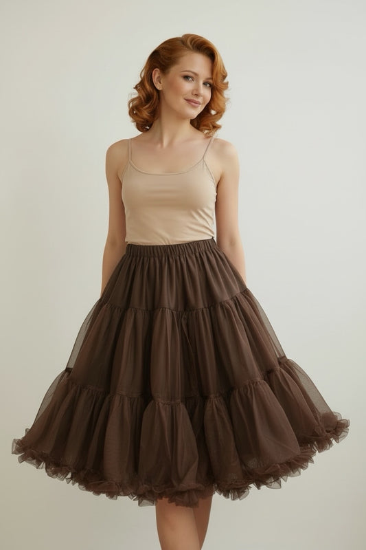 Sottogonna regolabile organza marrone
