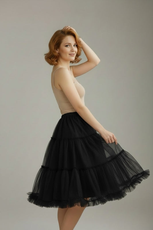 Sottogonna regolabile organza nera