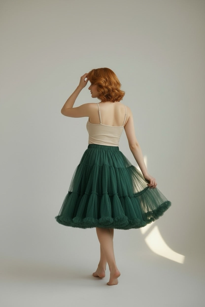 Sottogonna regolabile organza verde bottiglia