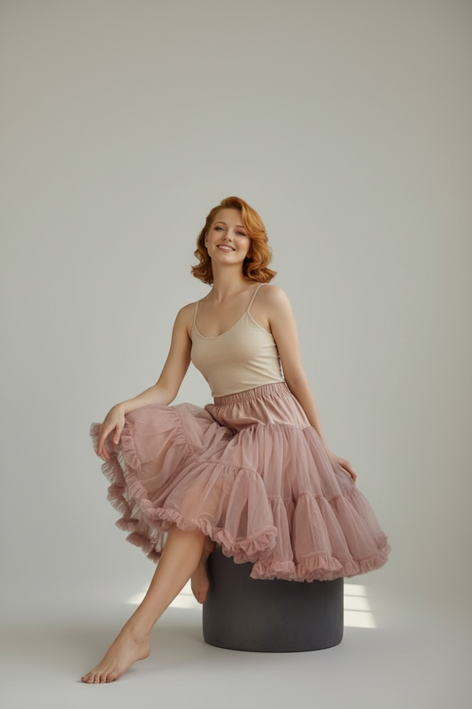 Sottogonna regolabile organza rosa cipria