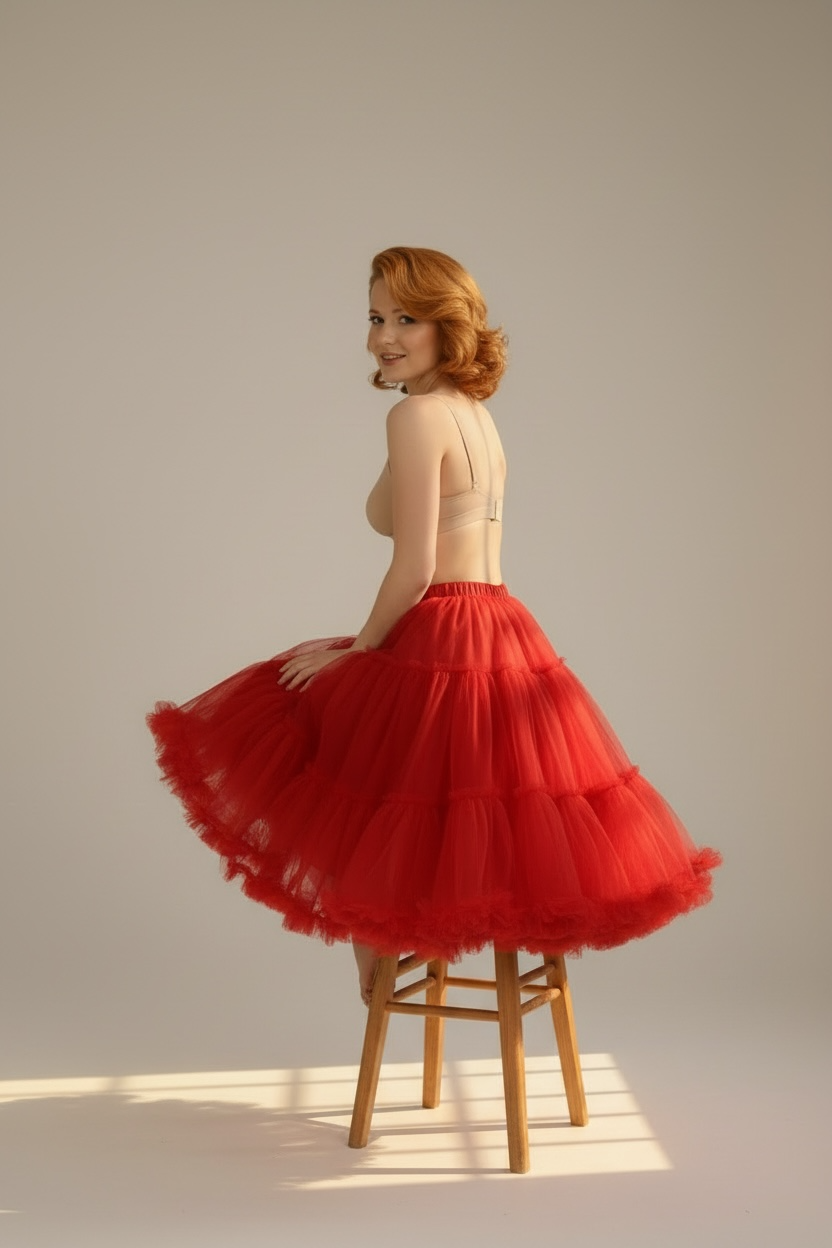 Sottogonna regolabile organza rossa
