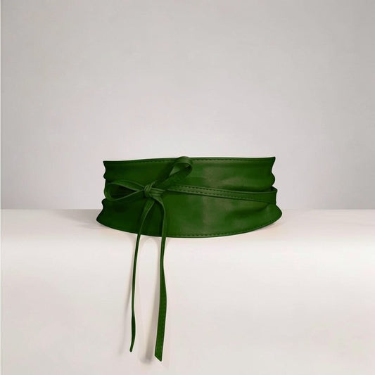 Cintura liscia “Amber” verde bottiglia