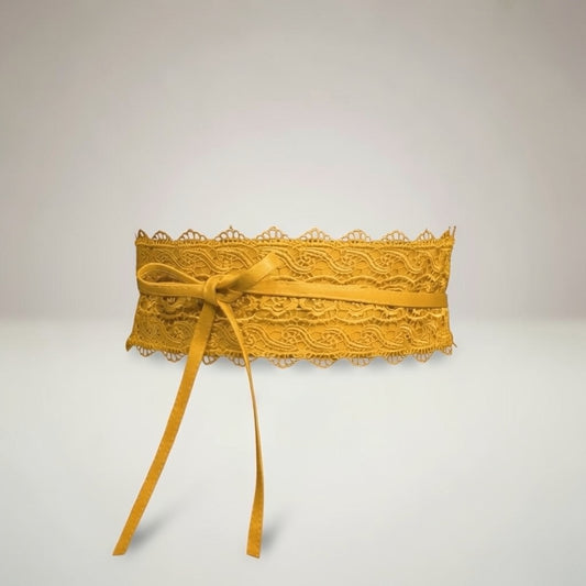 Cintura pizzo “Kelly” senape