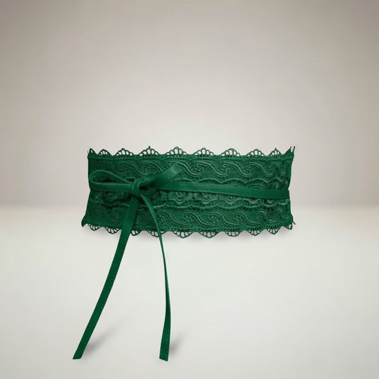 Cintura pizzo “Kelly” verde bottiglia