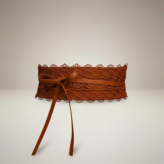 Cintura pizzo “Kelly” cuoio