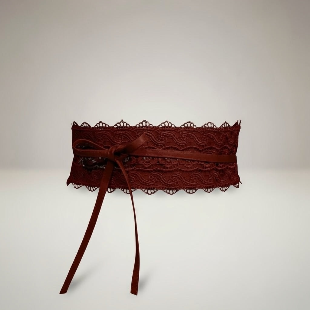 Cintura pizzo “Kelly” bordeaux