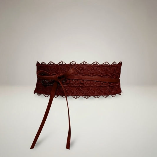 Cintura pizzo “Kelly” bordeaux