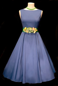 Abito anni ‘50 “Hailey” blu avio