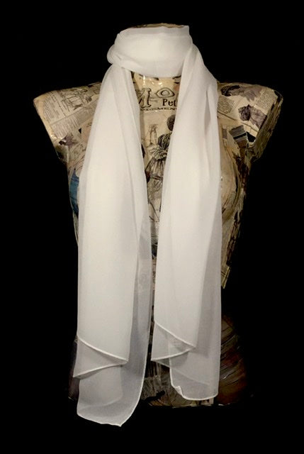 Foulard chiffon tinta unita bianco