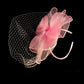 Fascinator cerchietto rosa veletta