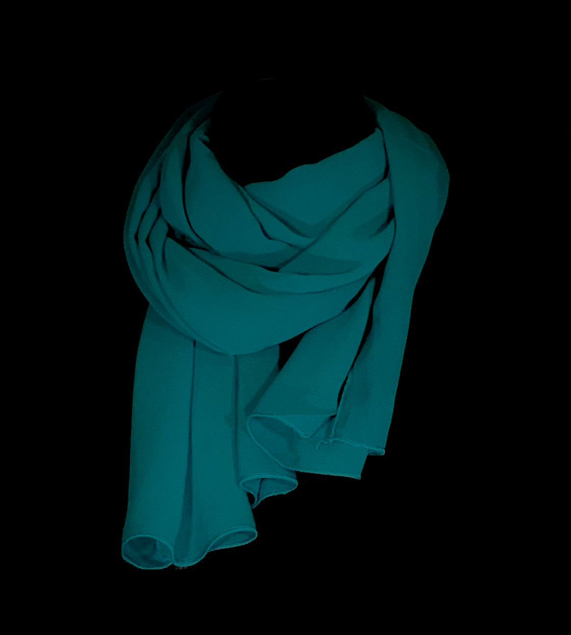 Foulard chiffon tinta unita petrolio