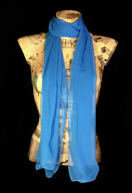 Foulard chiffon tinta unita cielo intenso