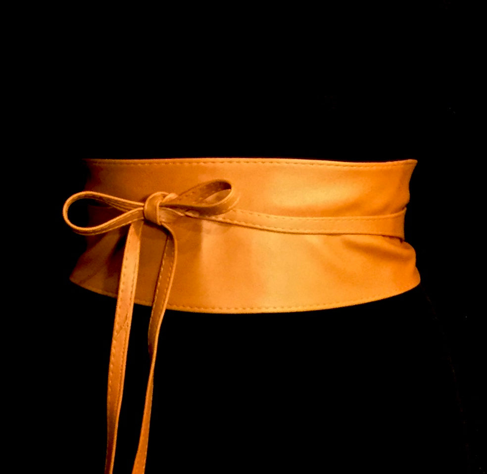 Cintura liscia “Amber” caramello