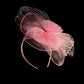 Fascinator cerchietto rosa veletta