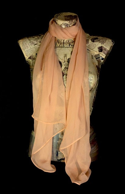 Foulard chiffon tinta unita pesca