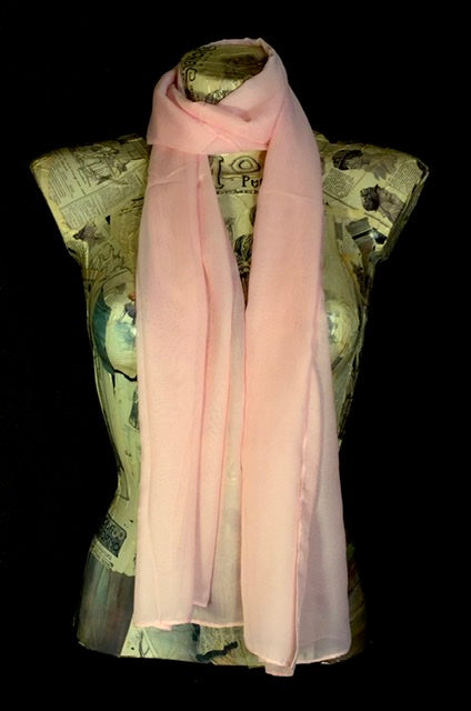 Foulard chiffon tinta unita rosa