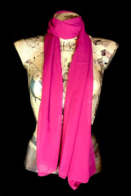 Foulard chiffon tinta unita fucsia