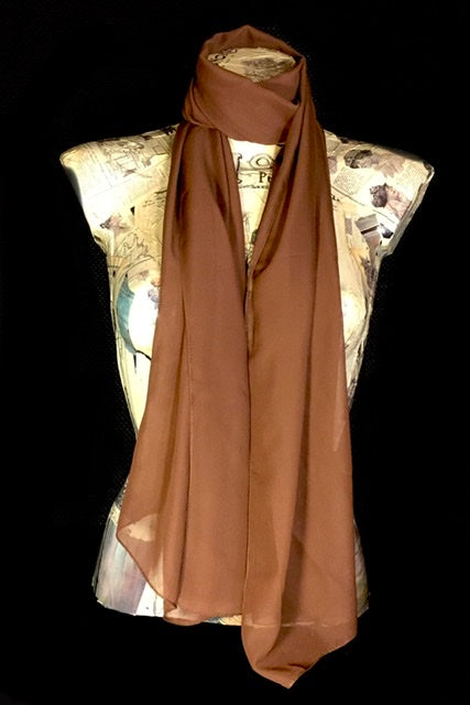 Foulard chiffon tinta unita tabacco