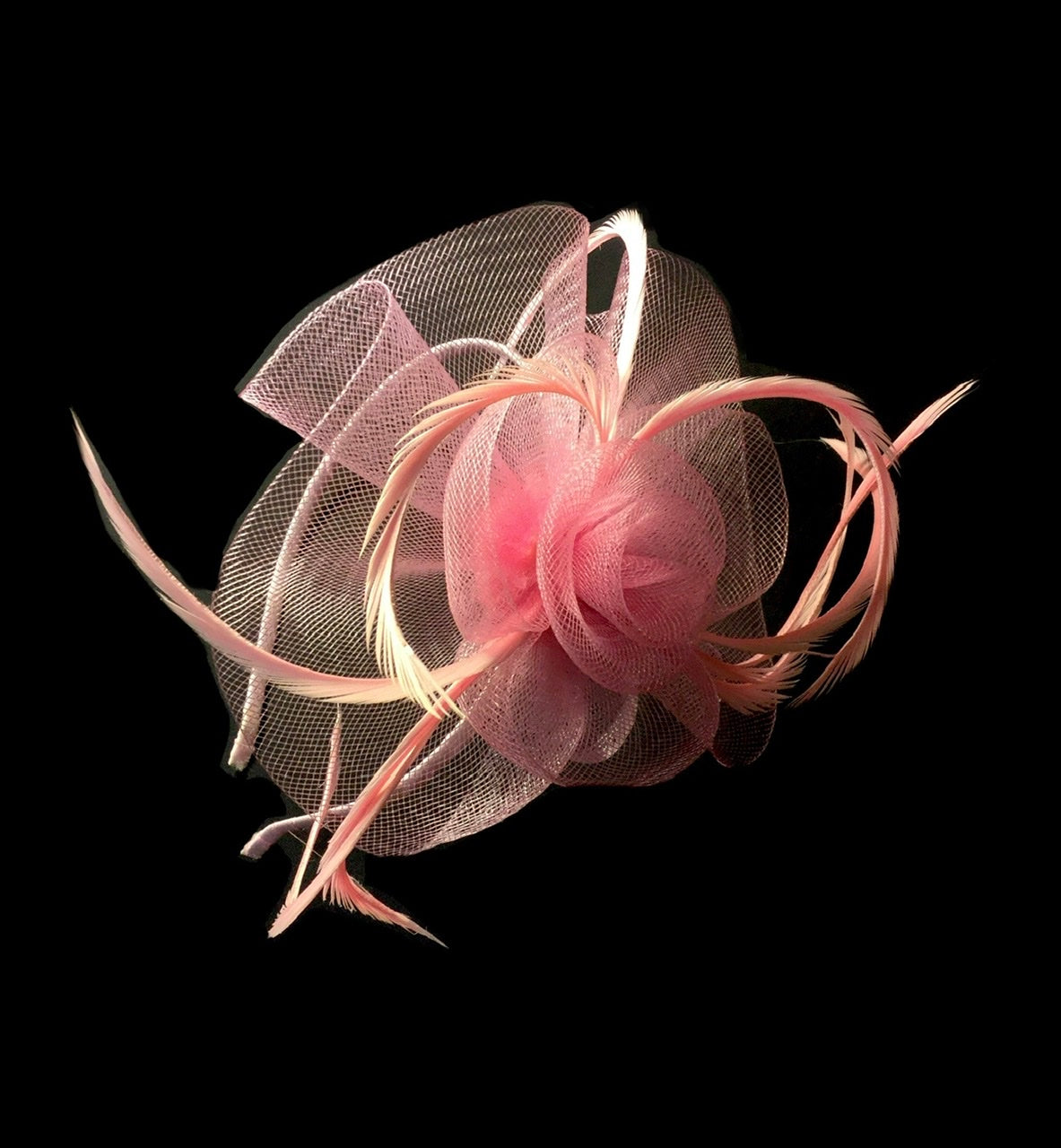 Fascinator cerchietto rosa piumette