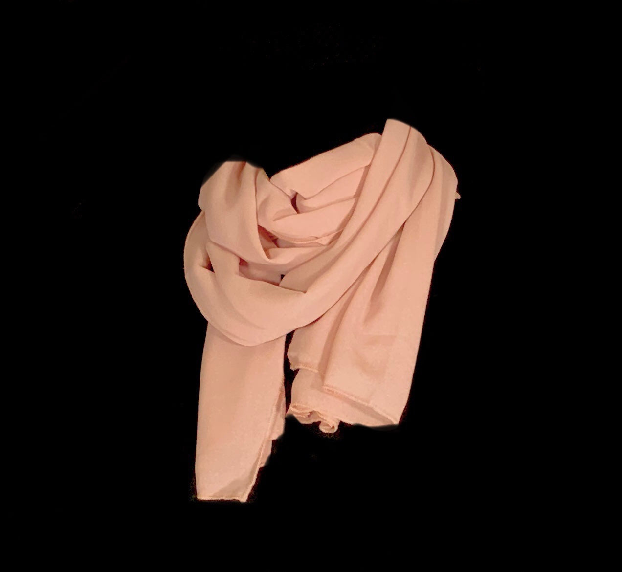 Foulard chiffon tinta unita rosa cipria