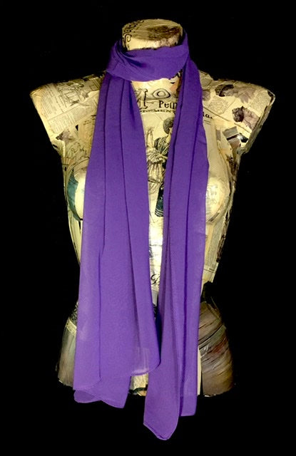 Foulard chiffon tinta unita viola